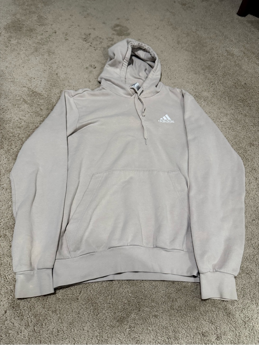 adidas Men’s Beige Pullover Hoodie - Small Logo